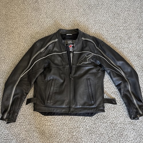 Alpinestars Men’s Black Label Leather Riding Motorcycle Jacket Size Medium