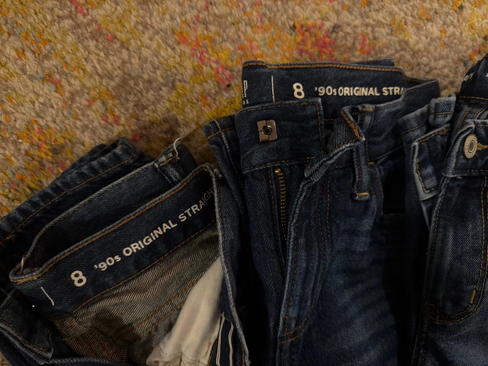 Boys Size 8 Lot Of 5 Old Navy GAP Straight Leg Jeans 90s Original Built In Tough - Image 2 of 4
