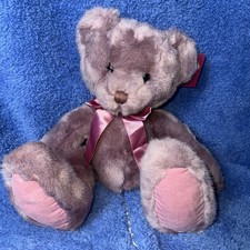 Lavender Mauve Teddy Bear Russ Bear Hugs 15  Bow Tags Corduroy Feet NWT