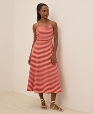 Pact Women's Fit & Flare Midi Dress Small Regular Daytripper Stripe