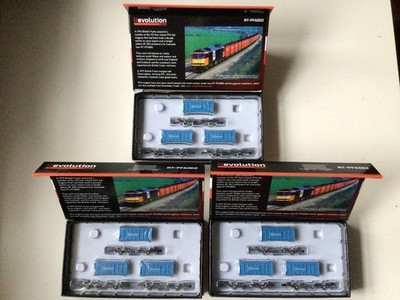 9 x Revolution Trains N Gauge PFA Flat wagons with British Gypsum ...