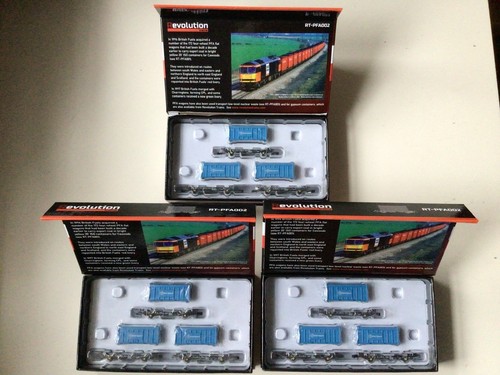 9 x Revolution Trains N Gauge PFA Flat wagons with British Gypsum ...