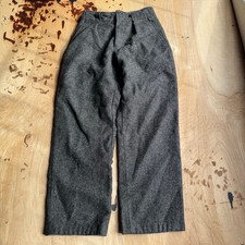 True Vintage 1940s Women's Gray Wool Zipper Fly Wide Leg Winter Pants 29x29