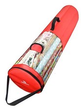 Gift Warp Organizer  Large 9" x 40.9" Wrapping Paper Rolls Storage Bag  Red