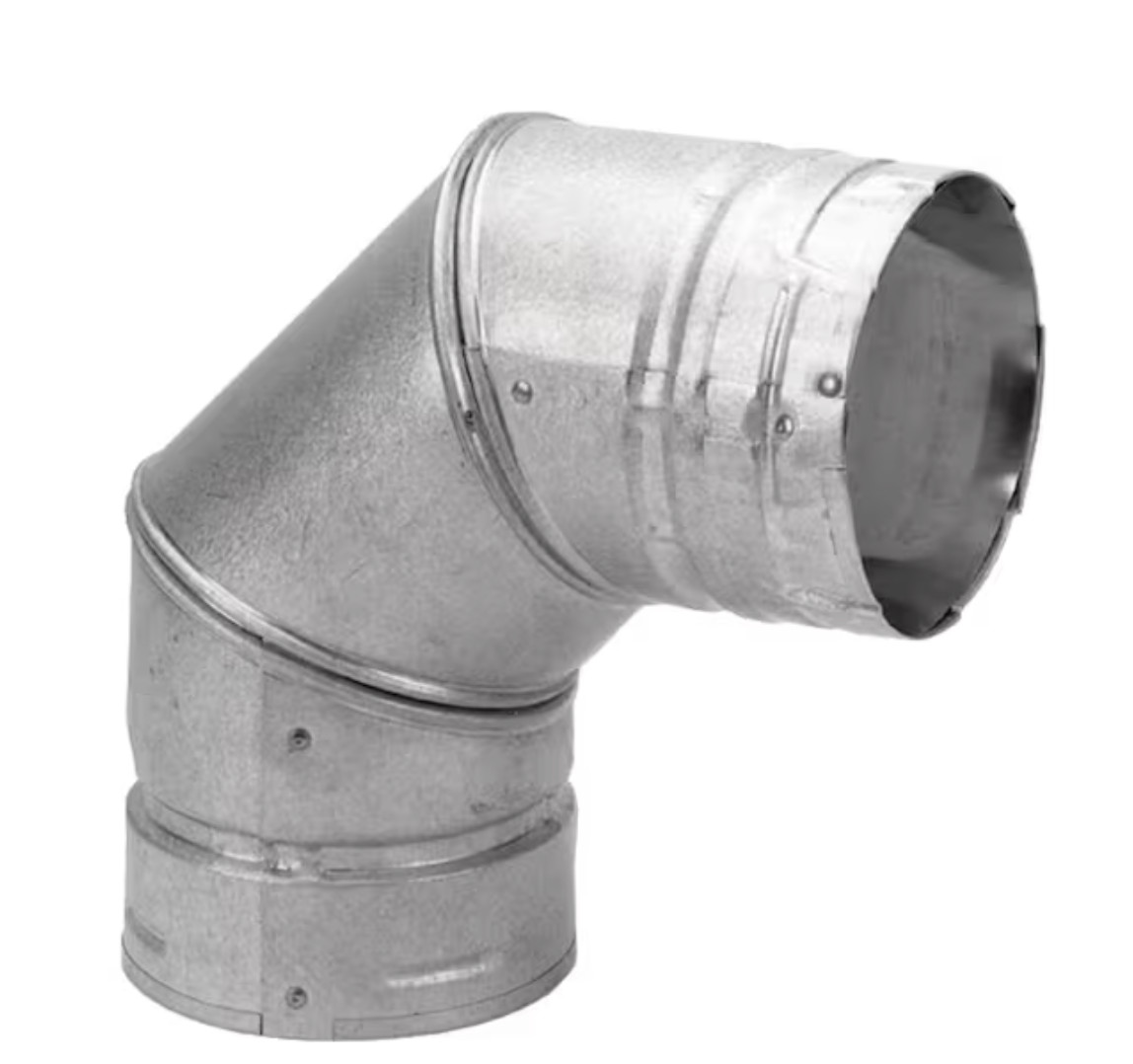 DuraVent 3PVL-E90 Steel 90 Degree Chimney Elbow Pellet Vent 