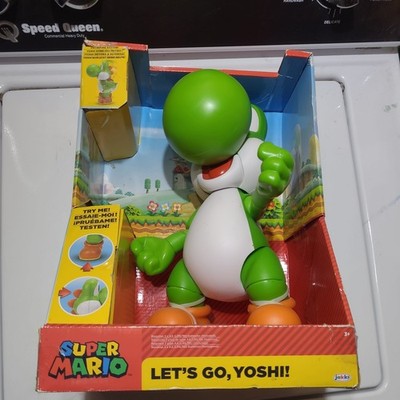 New SUPER MARIO Let's Go, Yoshi! 12-Inch-Tall Interactive Action Figure with 20+
