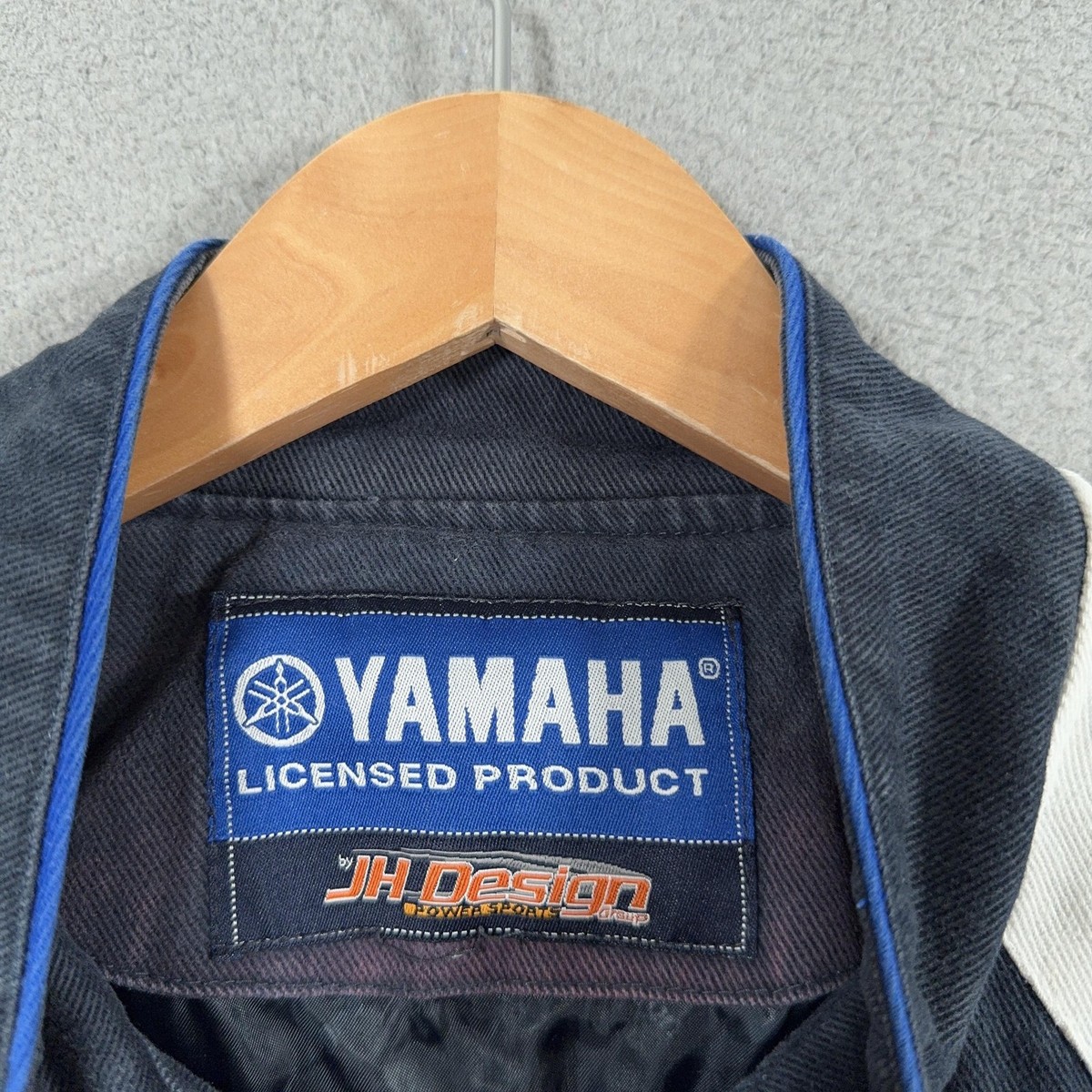 Vintage Yamaha Racing Jacket Mens XL JH Design Blue Cotton Twill