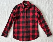 American Apparel Flannel Red Black Check Plaid Button Down Lumberjack Men’s M