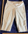 Coldwater Creek, SIZE 16 SEERSUCKER Pants Blue + White, Fine Line Wale Capri — photo 2
