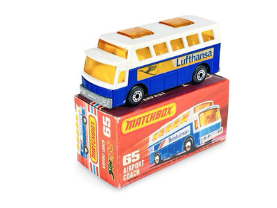 Matchbox Lesney Superfast MB65 Lufthansa Airport Coach Bus w/K Box