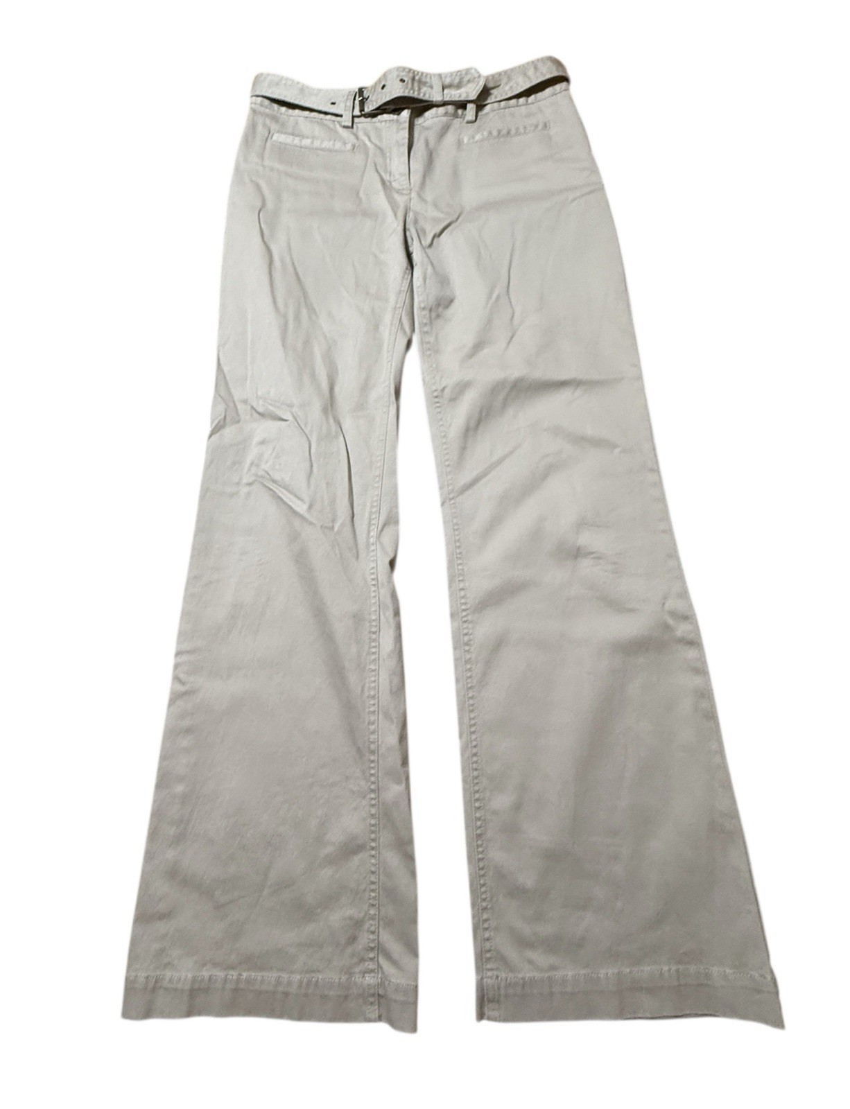 Vtg Tommy Hilfiger Women’s Pants Sz 10 Beige 21” Wide Leg Flare Cotton Spandex