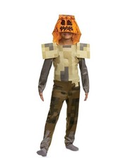 New Kids' Minecraft Hooded Halloween Costume Jumpsuit Husk Jack O'Lantern, 10/12