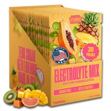 Dr. Price  s Electrolytes Hydration Powder Packets   Tropical, 30 Packs  Suga...