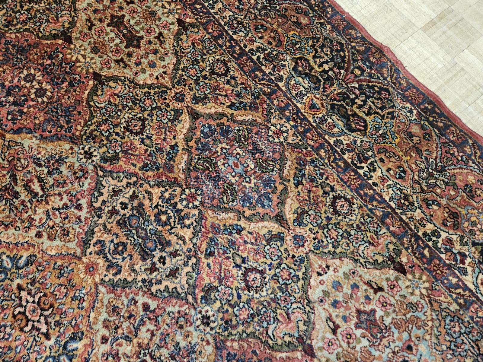 10x16 KARASTAN ANTIQUE MULTICOLOR PANEL KIRMAN 717 PALACE SIZE 100% WOOL RUG VGC
