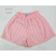 Vintage 80's Violeta Pink White Striped Shorts Small Minimalist Coquette