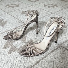 Brian Atwood Snakeskin Sandals 38