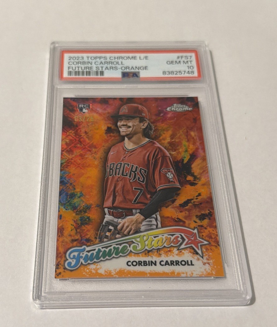 2023 Topps Chrome Logofractor Corbin Carroll Rookie Orange  /25 GEM MINT PSA 10