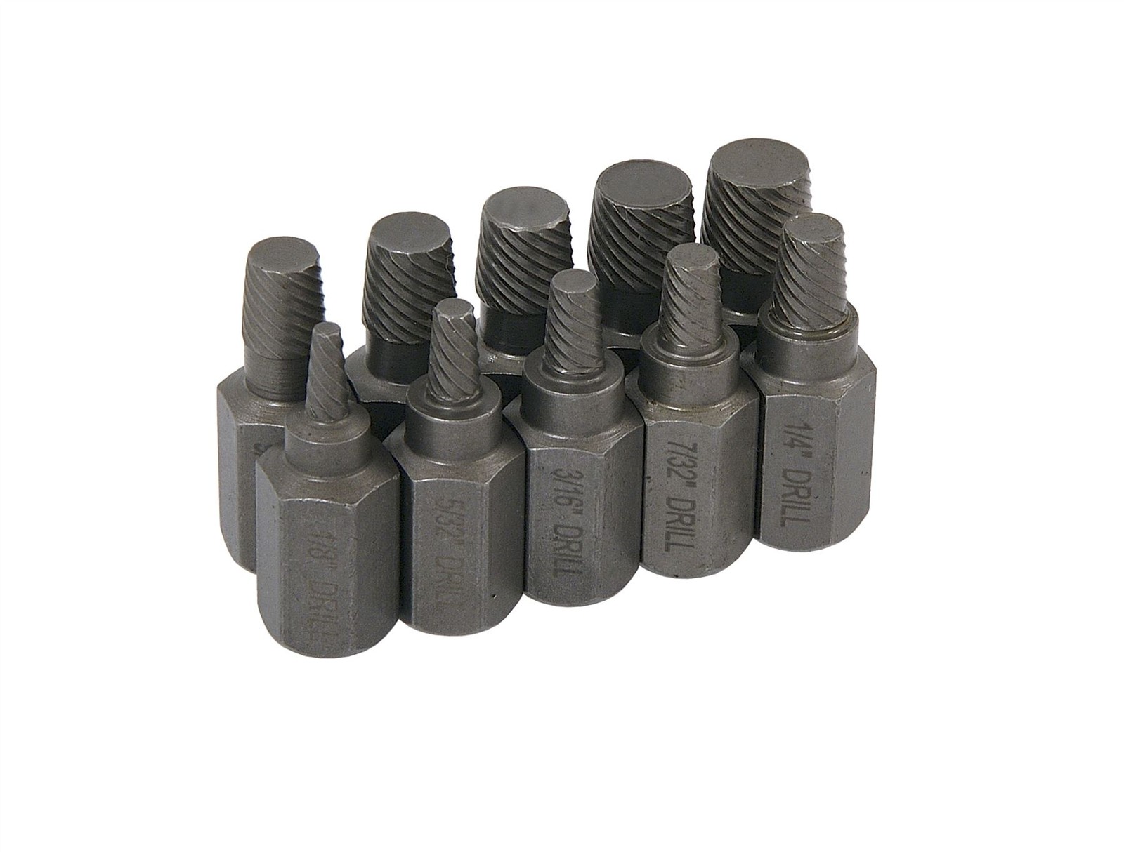 Screw Extractor Set 10pc Multi-Spline for Broken Studs Pipes & Grease Nipples