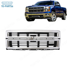For 2014-2015 Chevrolet Silverado 1500 Chromeblack Front Bumper Upper Grille