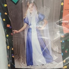 Costume Fairy Tale Maiden Kid Size 6-10 Disguise Inc Dress, Headband W/Veil NEW