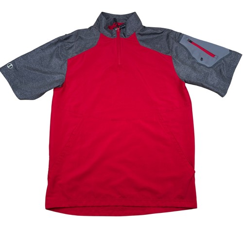 Holloway Ultra Lightweight Raider Pullover Windshirt 229545 Mens Small Red Gray