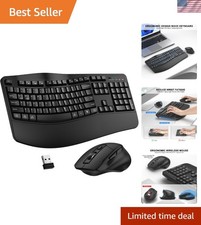 Ergonomic Wave Wireless Keyboard  Optical Mouse Combo   Comfort  Efficiency