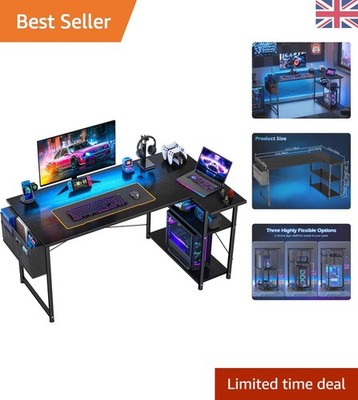Robuster 120cm L-förmiger Schreibtisch, ergonomisches Design mit verstellbaren Ablagen & Stauraum
