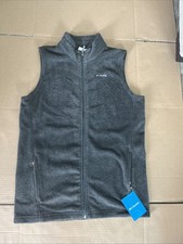 Columbia Youth XL Steens Mountain Fleece Vest Charcoal Gray Full Zip Polyest NEW