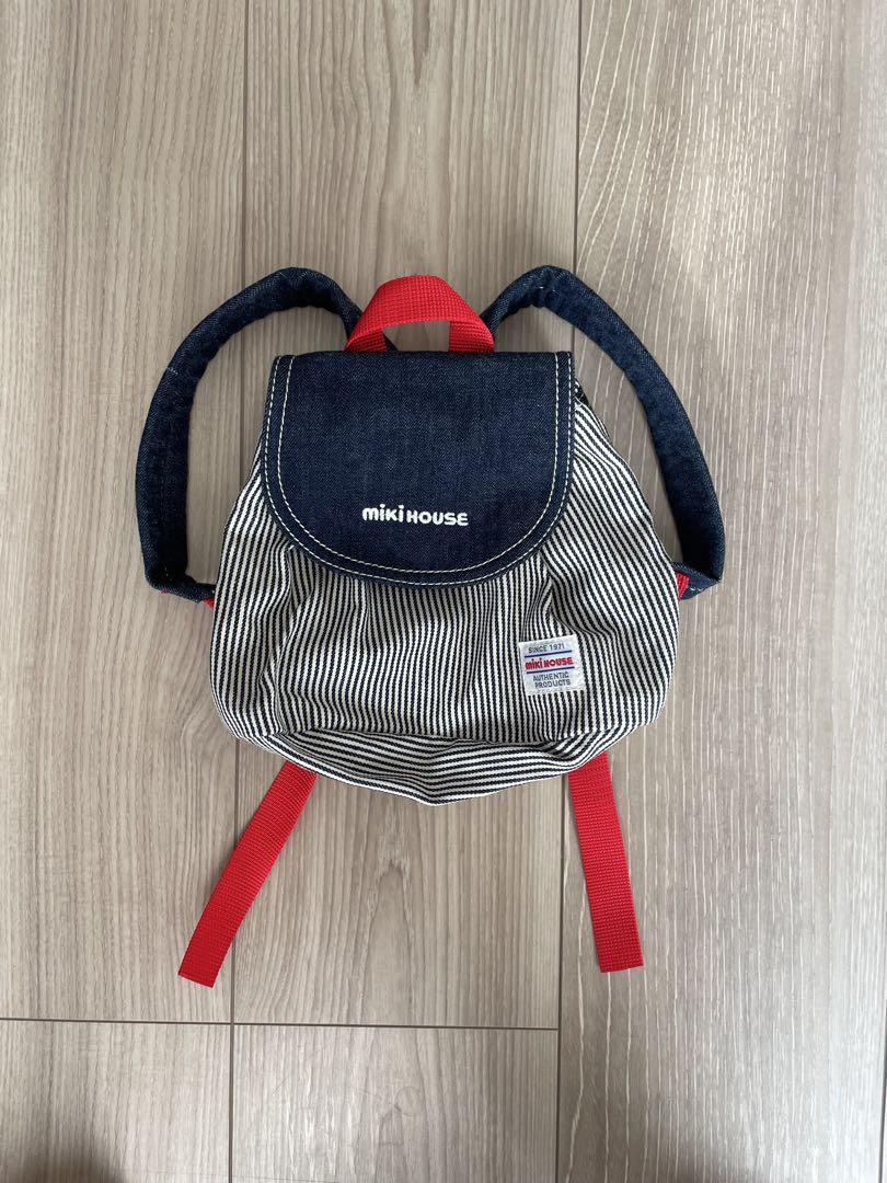 Miki House Striped Denim Backpack