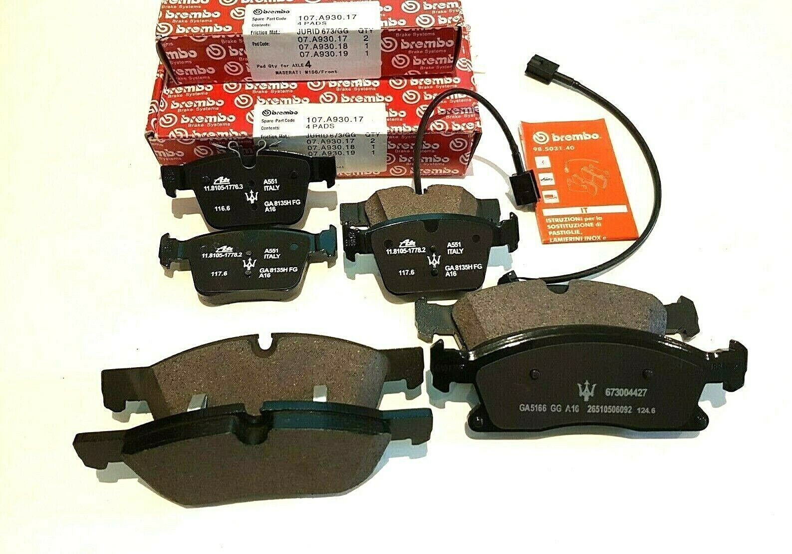 Maserati Levante Base Front & Rear Brake Pads - OEM Genuine US####