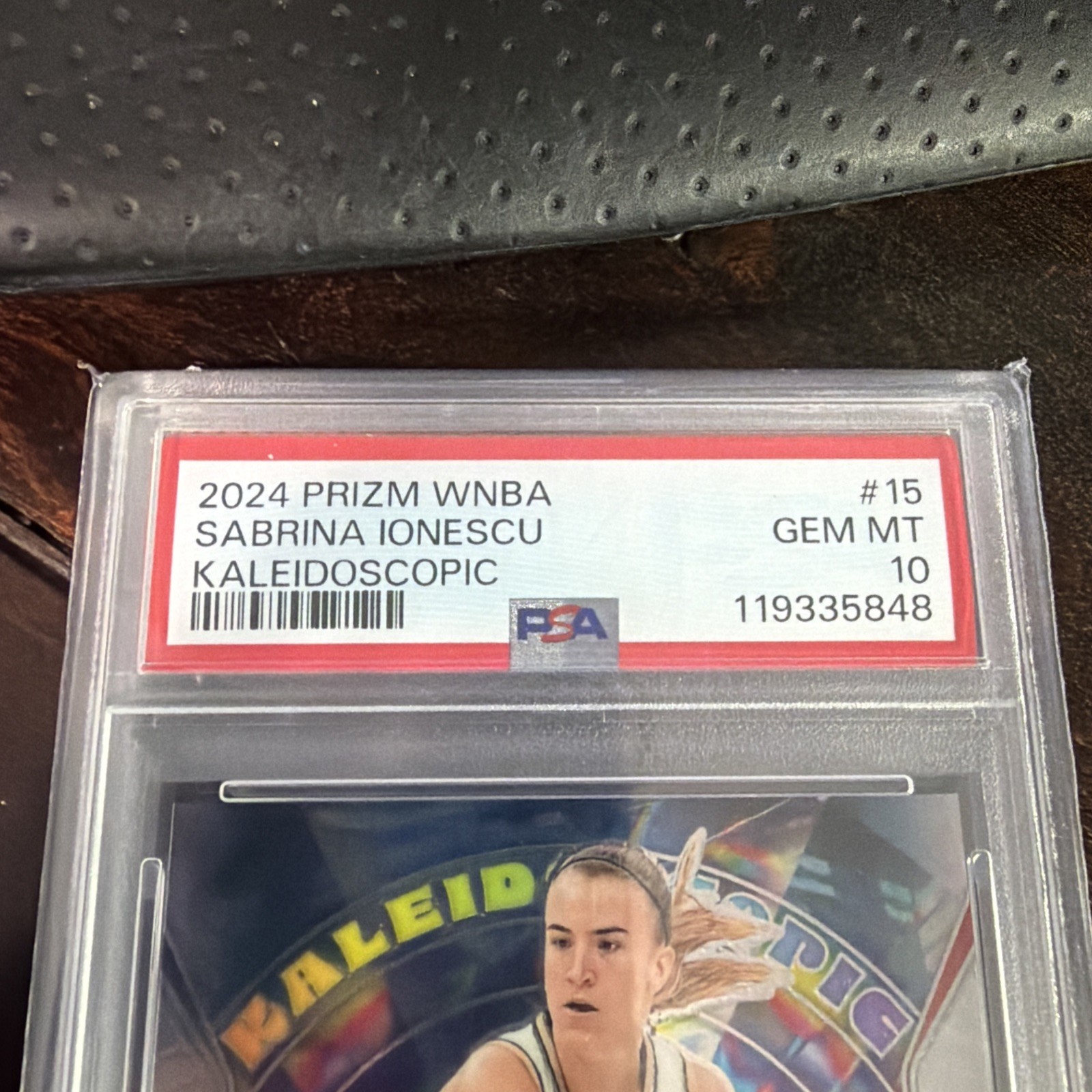 2024 Panini Prizm WNBA Kaleidoscopic Sabrina Ionescu #15 PSA 10 view 2