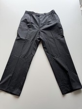 Vintage Pinstriped Trousers 70s Loose Fit Pleated 34x28 Charcoal mobster Gray