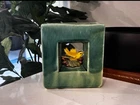 Vintage McCoy Green Ceramic Bird Motif Planter Art Pottery