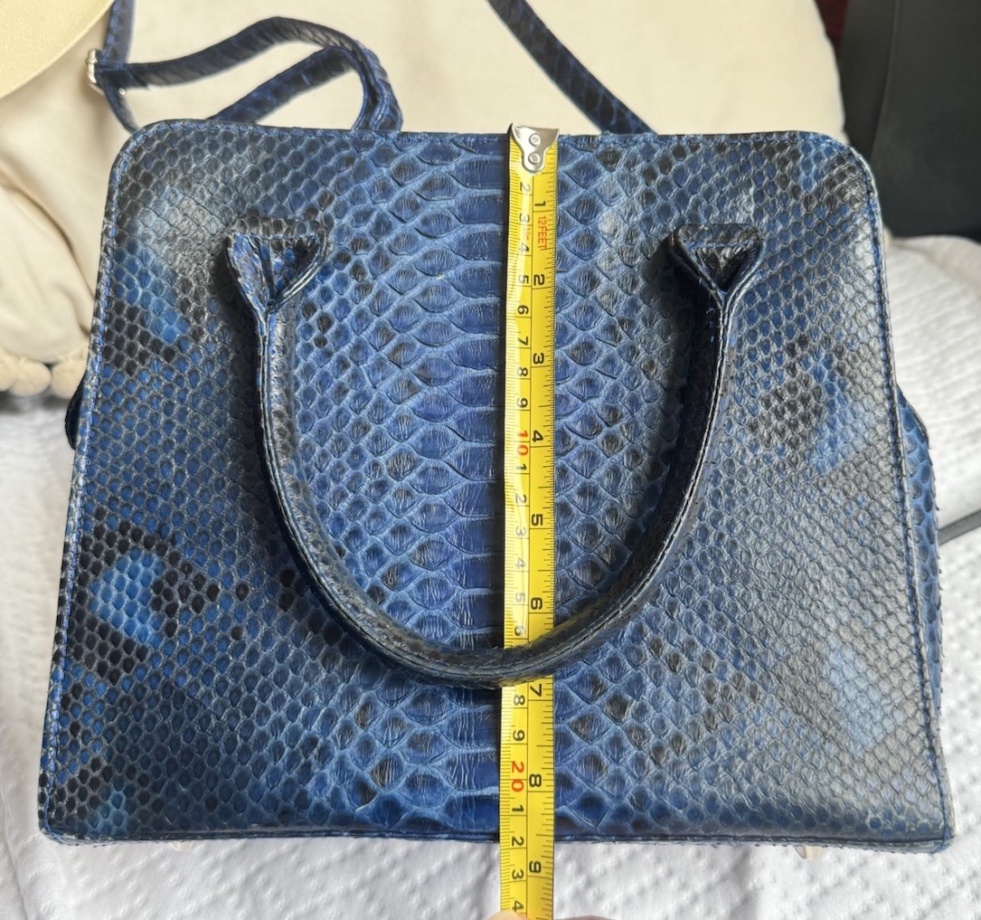 Genuine Indonesian Python Snakeskin Blue Structur… - image 11
