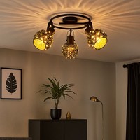 Deckenleuchte Deckenlampe Led Deckenstrahler 3 Flammig Spots Beweglich Schwarz