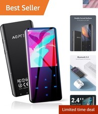 Reproductor MP3 64 GB con Bluetooth 5.3, A19PL 2.4" Pantalla Curva Portátil Música P...