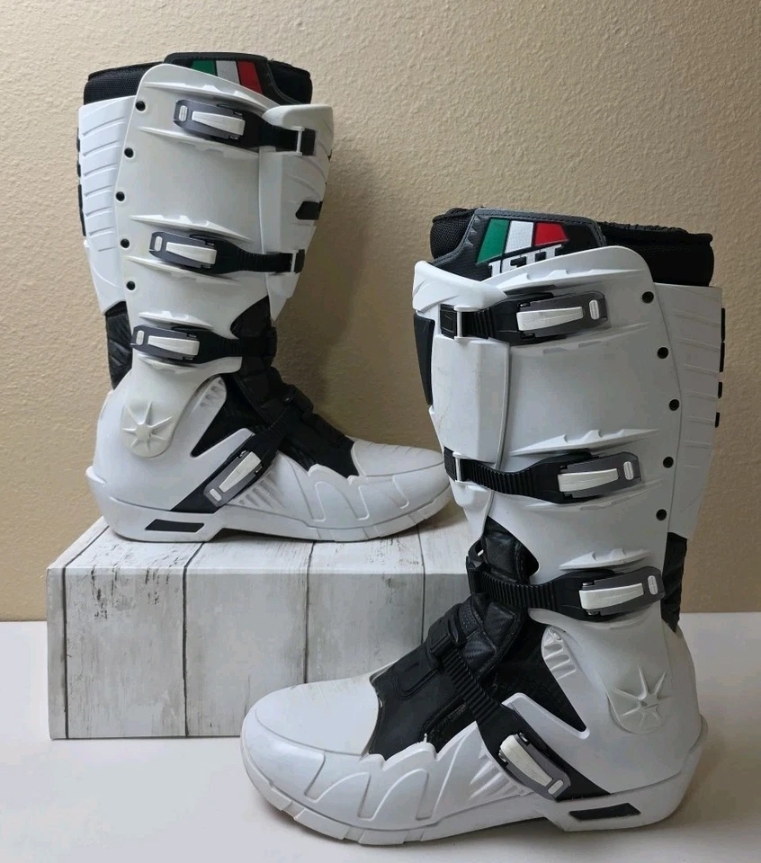 Botas Jett Motocross Lite Blancas Articuladas Diseño Italiano Para Hombre Talla 12 RARAS Foto 2 de 4