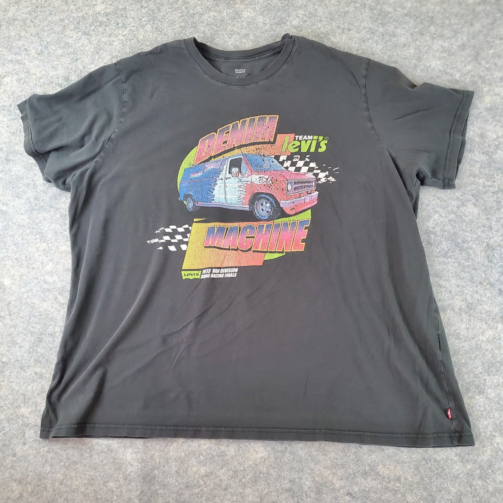 Levi's Shirt Men 2XL Gray Crew Neck Short Sleeve Graphic Stretch Pullover Casual