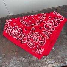 Vtg FAST COLOR Red Cotton Bandana Paisley - 21"