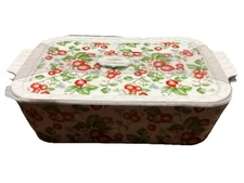 Grace Pantry Strawberry Vine Rectangular Baker with Lid