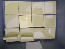 VTG Mid Century Sea Green Bathroom Ceramic Toothbrush Cup Holder Tile-In Stylon
