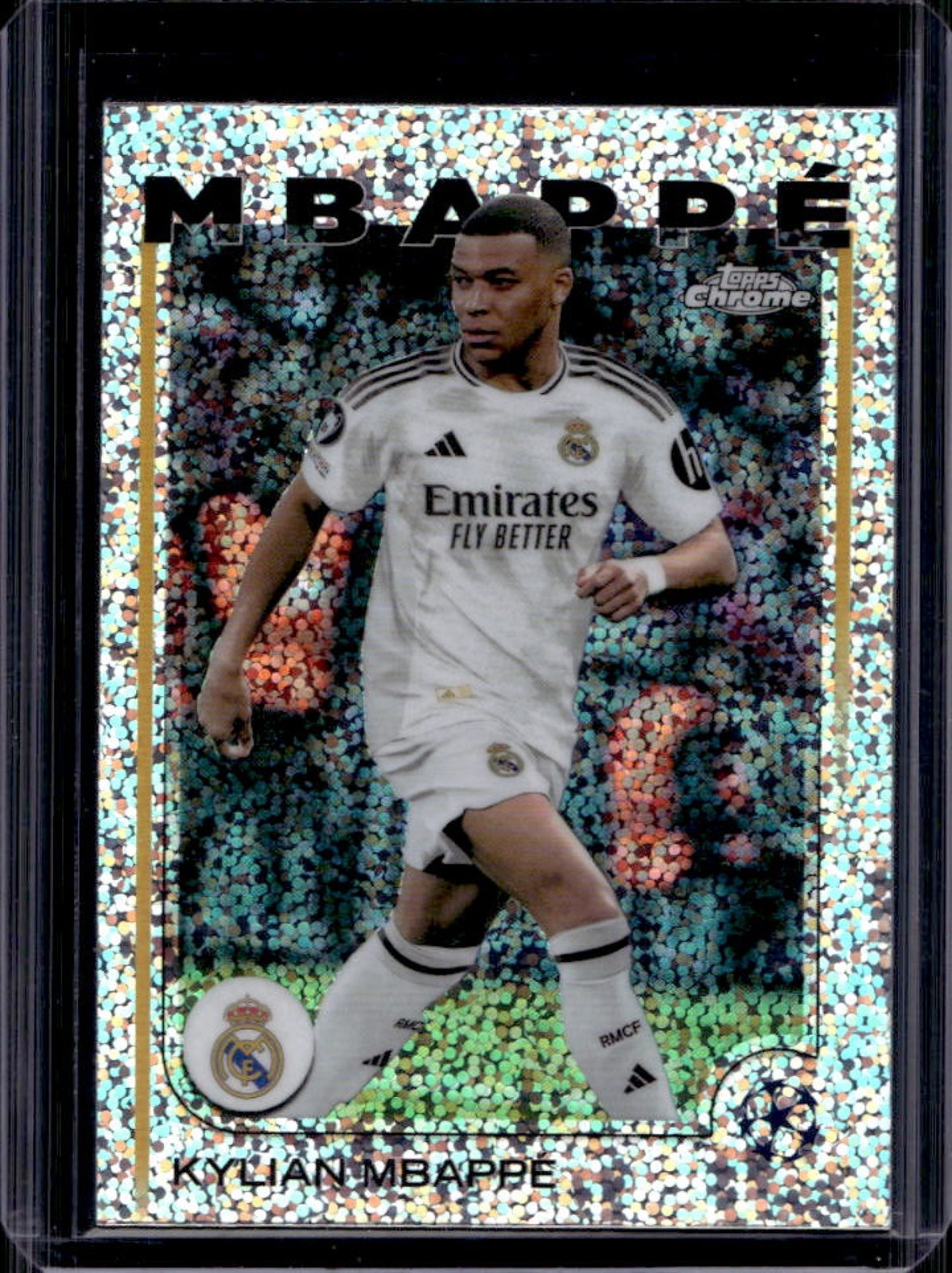 2024-25 Topps Chrome UEFA Kylian Mbappe Speckle Refractor #1 Real Madrid
