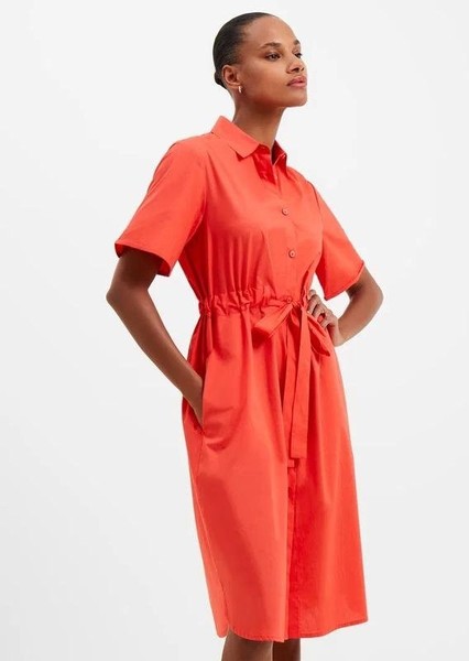 Women French Connection Dress Red Cotton S