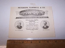 1918 PETERSON TURNBULL & CO Livestock Commission - Paper Ad CHICAGO ILLINOIS