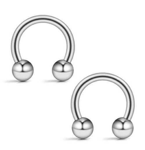 2 -12g 5/8 Externally Threaded Horseshoe Prince Albert Ladder Sexy Rings SS 316L