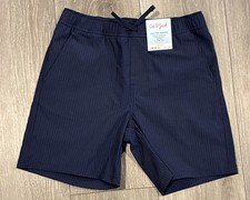 Cat and Jack Pull On Shorts Blue Stripe Drawstring Boys Size 10/12 NWT