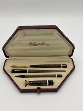 Osmia Vintage Schreibset 4-teilig Brief&ouml;ffner Bleistift Federhalter Etui (W025)