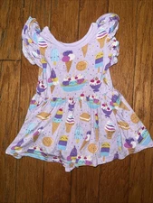 Little Sleepies Twirl Dress With Bodysuit Ice Cream Social 12-18 Months