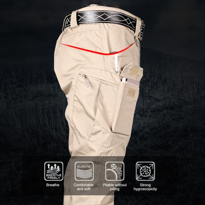Pantalones de carga tácticos para hombre Pantalones de combate de trabajo Pantalones impermeables para senderismo al aire libre Foto 2 de 4