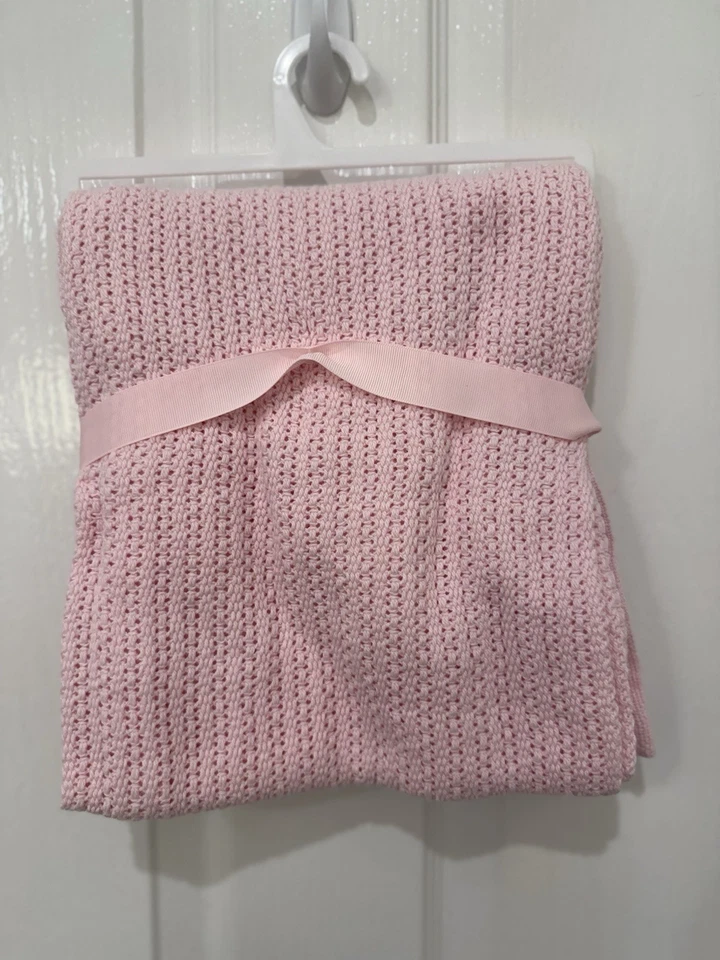 NUEVA Manta Bebé Little Me Rosa Algodón Bordada “Dulce Bebé Niña” Regalo Bebé Foto 4 de 4